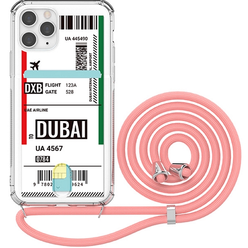 아이폰X/XS 보딩 투명방탄 카드 목걸이 케이스