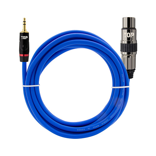 탑라인에이치디 HDTOP 3.5mm 스테레오 to XLR MF 블루 케이블 (40m, HT-TP1252)_이미지