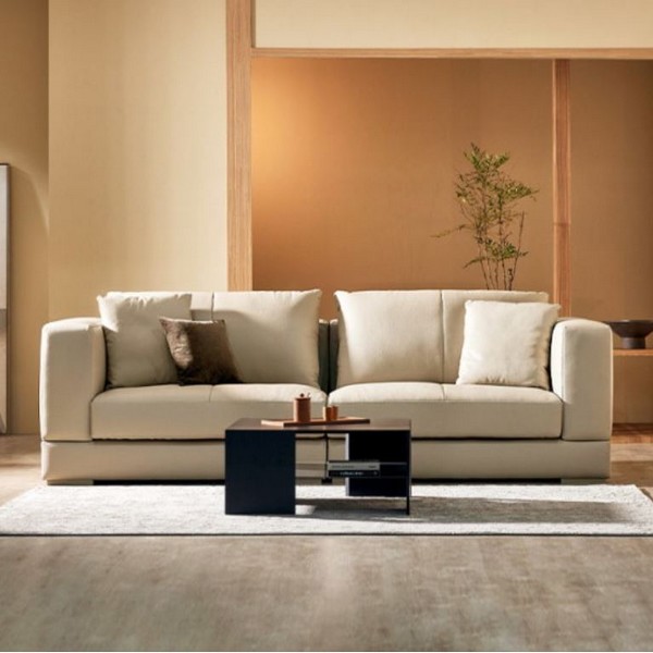 자코모 안드레아 슈렁큰 천연가죽 소파 4인용 (스툴별도)_이미지