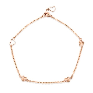 비앤비골드 여성 14K 샤인컷팅 하트 장식 체인발찌_NPA40212_이미지