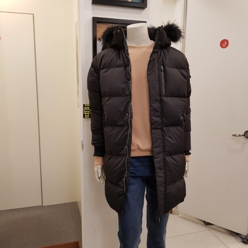 남성 라쿤 후드 롱기장 다운 점퍼_CUE856