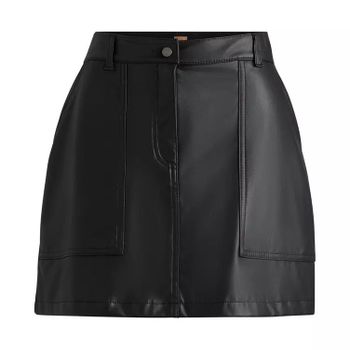 보스 여성 가죽 스커트 블랙 Boss Womens C Vite Leather Skirt Black 32551303 133281057_이미지