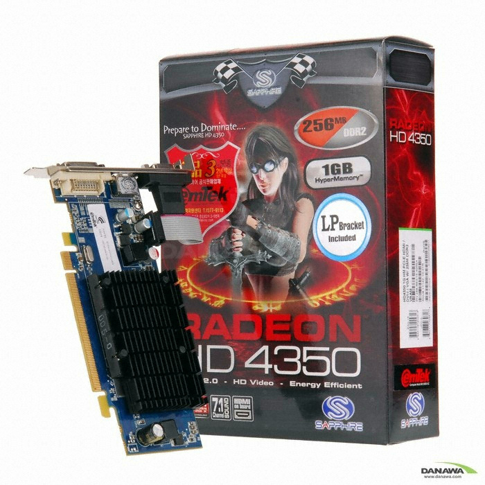SAPPHIRE �󵥿� HD 4350 DDR2 HDMI 256MB(S:1GB) ������ LP �̿���