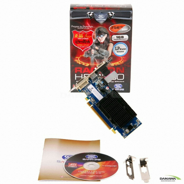 SAPPHIRE 라데온 HD 4350 DDR2 HDMI 256MB(S:1GB) 무소음 LP 이엠텍_이미지