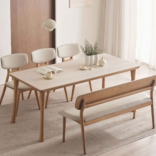 씨엘 클라라 포세린 세라믹 식탁 1800 (의자3개+벤치1개)_이미지