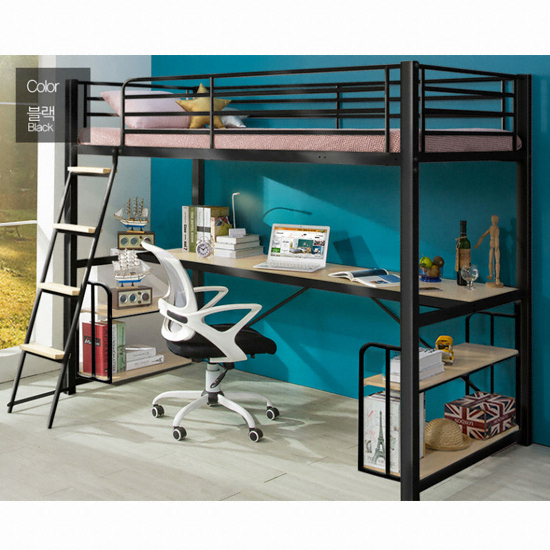 에보니아 토리노 철제 벙커침대 풀세트 S (그린폼)_이미지