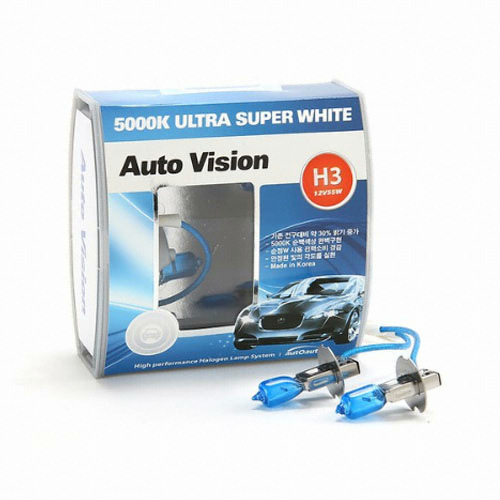 오토오토 오토비전 울트라 슈퍼 화이트 할로겐 전구 (H3, 55W)_이미지