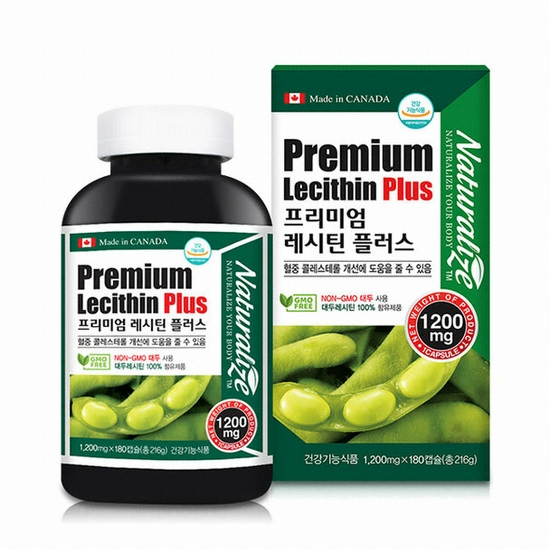 한국바이오팜 네추럴라이즈 프리미엄 레시틴 플러스 180캡슐 (2개)