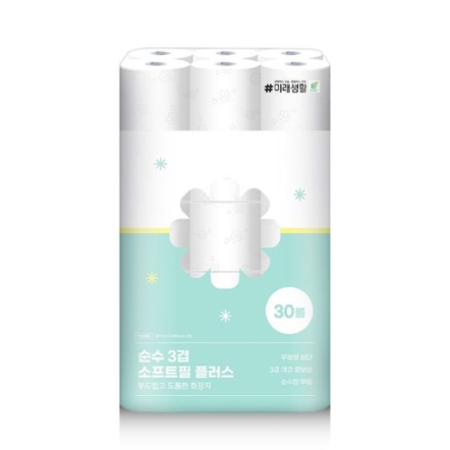 미래생활 순수 3겹 소프트필 플러스 25m (30롤) (1팩)