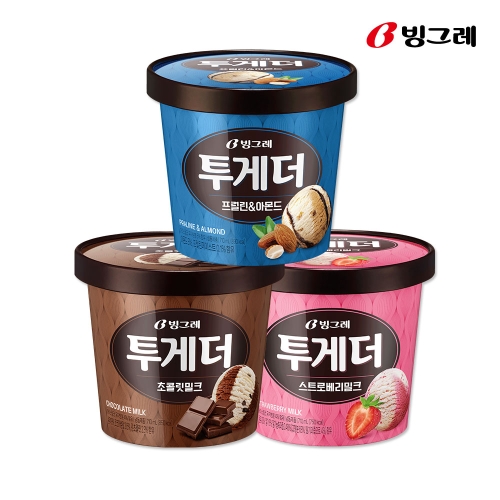 빙그레 투게더 혼합 3개 프럴린1+스트로베리1+초콜릿1_이미지