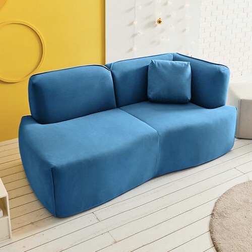 비앙스 몽리 아쿠아 패브릭 소파 2인용 (스툴별도)_이미지