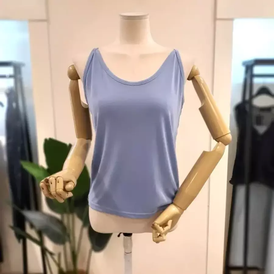 미스칸트 KKTSQ601BL 모달 나시 이너 티셔츠 블루_이미지