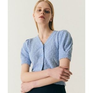 이스트엔드 시티브리즈 CITY BREEZE 퍼프 반팔 크롭 가디건_BLUE 224994