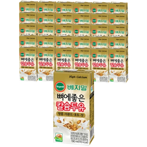 T 뼈에좋은 칼슘 두유 땅콩아몬드호두잣 190mlx80팩