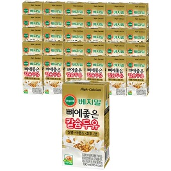 정식품 <b>베지밀</b> T 뼈에좋은 칼슘 두유 땅콩아몬드호두잣 190mlx80팩