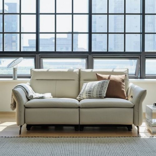 한샘 MVME 어폰 천연가죽 리클라이너 3인용_이미지