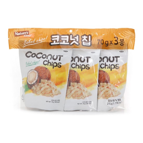 Natures Friend 코코넛 칩 70g (3개)_이미지
