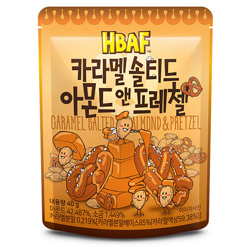 HBAF 카라멜 솔티드 아몬드 앤 프레첼 40g (30개)_이미지