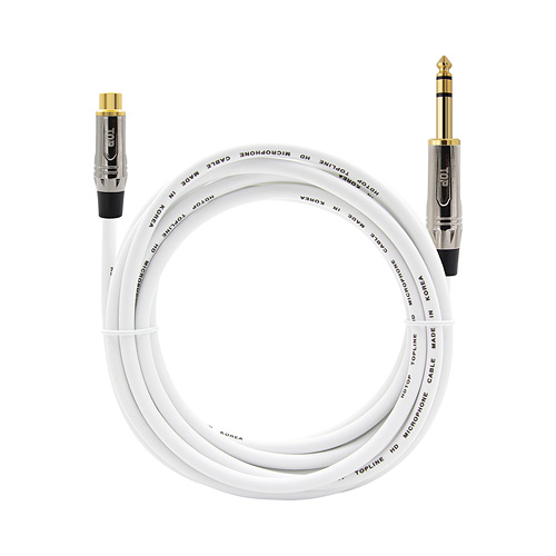 탑라인에이치디 HDTOP RCA to 5.5mm 스테레오 메탈화이트 케이블 (20m, HT-TP3546)