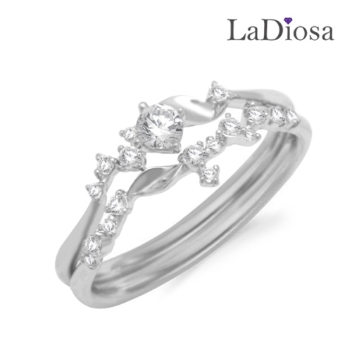 14K 라디오사 여성 겹반지 LK14JJ-10247R
