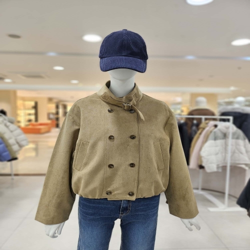 버클 밑단 밴딩 스웨이드 자켓 YW6SM136