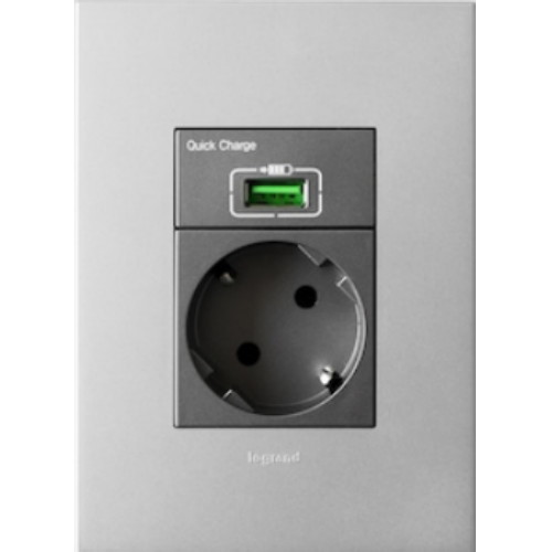 아테오 1구 USB 퀵A타입 콘센트 소프트알루