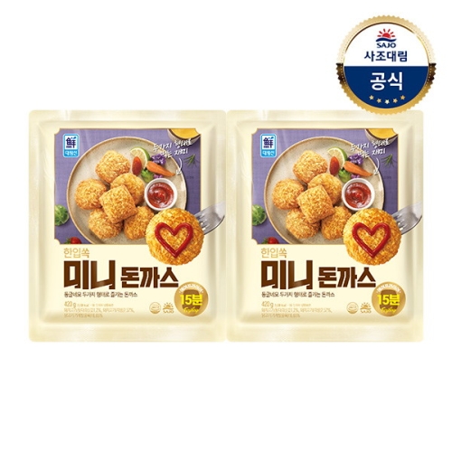 대림냉동 한입쏙 미니돈까스 420g x2개