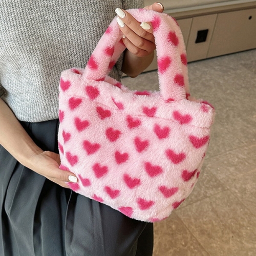 홀리지 토디로 겨울 하트패턴 페이크퍼 핸드백 토트백 가방