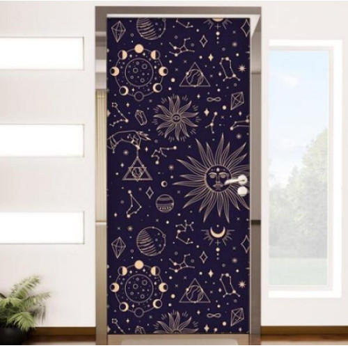 꾸밈 현관문 시트지 별자리천문학패턴 (100cm x 210cm)_이미지