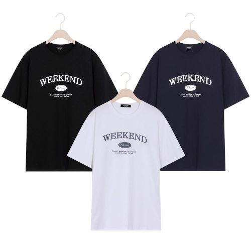 국산 여성 라운드넥 위캔드 캐주얼 반팔 티셔츠 ODA-WSH-20292-화이트