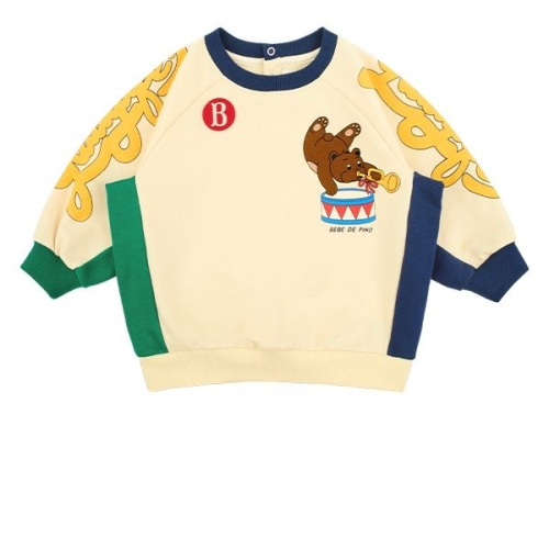 베베드피노 드러머 베이비 컬러 블록 맨투맨 티셔츠_BP53MR138_이미지