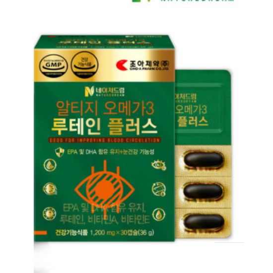 조아제약 네이처드림 알티지 오메가3 루테인 플러스 30캡슐 (3개)