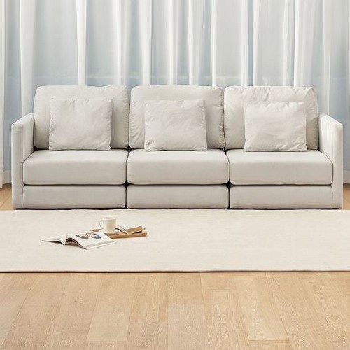 휴도 매일의 동백 접이식 아쿠아 패브릭 소파베드 4인용