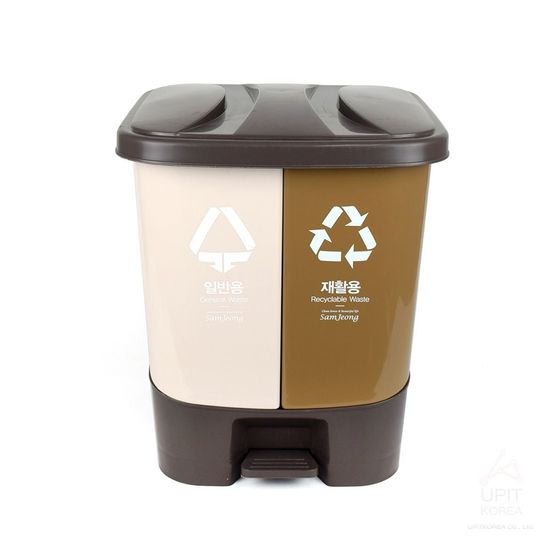 삼정크린마스터 페달형 분리수거 쓰레기통 60L_이미지