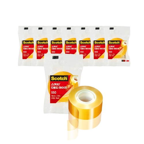 3M 스카치 550 다용도 테이프 리필 18mm x 20m (8개)