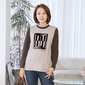  마담4060 엄마옷 겨울티셔츠소피셰도우반목-QTE2311086