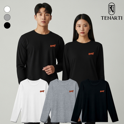 테너티 웨이브 풀 베이직 30수 면티 남녀공용 라운드 긴팔 TNT159