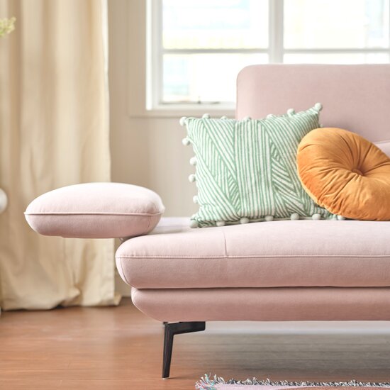 에싸 로마노 스윙기능 리브 패브릭 소파 3인용 (스툴별도)_이미지