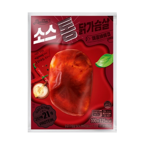 푸드나무 맛있닭 소스 통 닭가슴살 매콤바베큐 100g (30개)_이미지