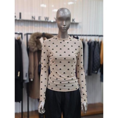 세이브존05 슬림 소매 로고 시스루 티셔츠 MFM5NRTQ2160BGM