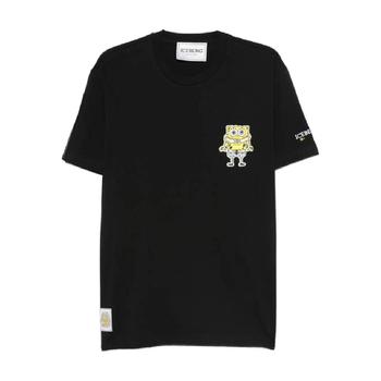 X 스폰지밥 스퀘어 팬츠 카툰 프린트 티셔츠 F0486325