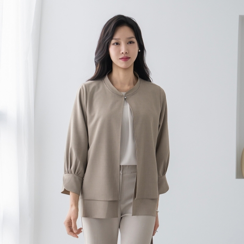 엄마옷 자켓 중년여성 데일리 클래씨마담샤틴로브 -YJK2603036