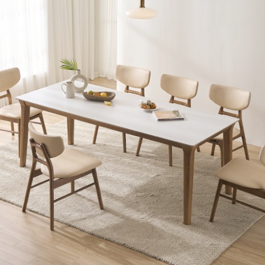 멜리토 포세린 통세라믹 원목 식탁 2000