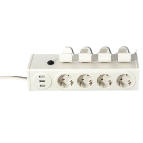 라이프썸  이지클릭 4구 16A 메인스위치 USB 멀티탭 (3m)