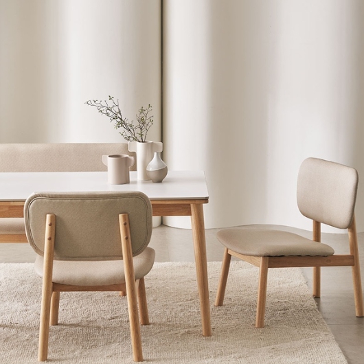 장인가구 칸토르모노 패밀리 세라믹 낮은 식탁 1600 (의자3개+벤치1개)_이미지