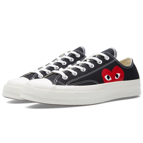 꼼데가르송 M 척테일러 로우탑 스니커즈 (블랙)