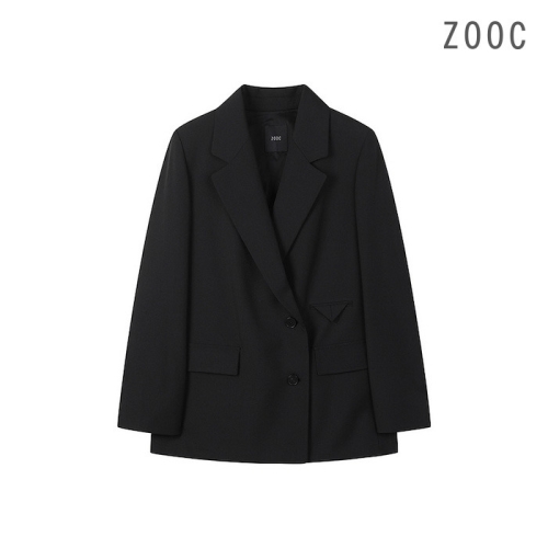 ZOOC 루즈핏 뒷트임 세미박시 자켓 BK_V251MSF902_이미지
