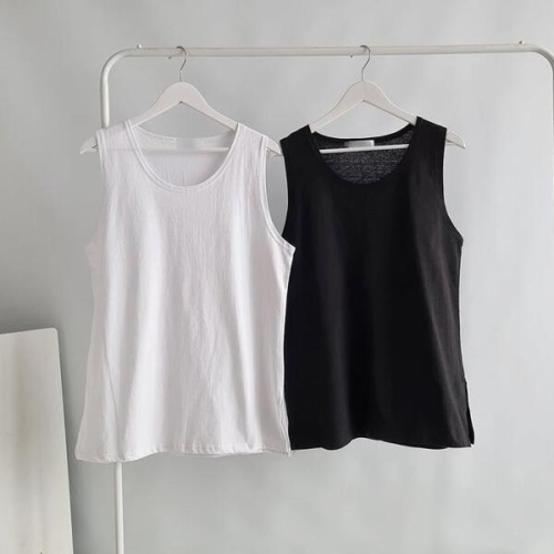 강물처럼 빅사이즈티 K965L602 데일리면롱레이어드나시 NS 46176796_이미지