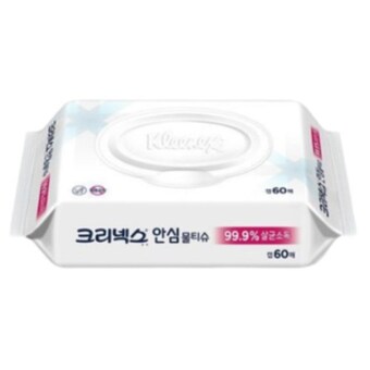 <b>크리넥스</b> 안심 물티슈 캡형 60매