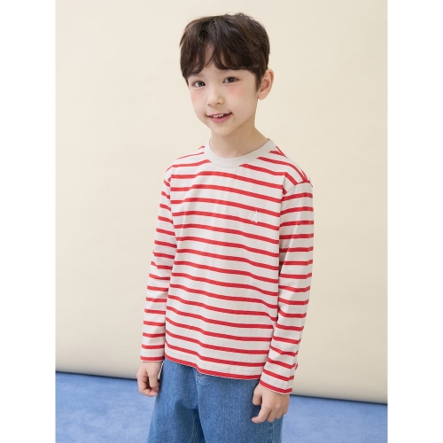 Essential 스트라이프 긴소매 티셔츠 베이지 BI6141UE3A